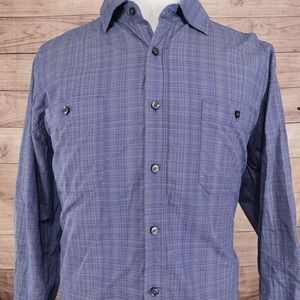 PRONTO UOMO BLUE PLAID LONG SLEEVE BUTTON DOWN SHIRT MENS SIZE XL